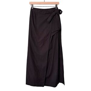 Free People Women’s Wrap‎ Tie Midi Skirt Built in Shorts Black Size XS